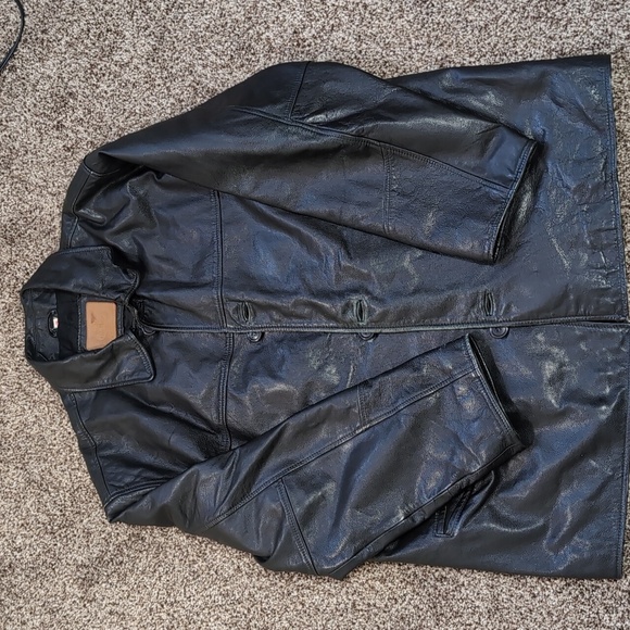 Leather Jacket The Olde Hide House Vintage Leather Jacket Men's Large - Picture 3 of 16